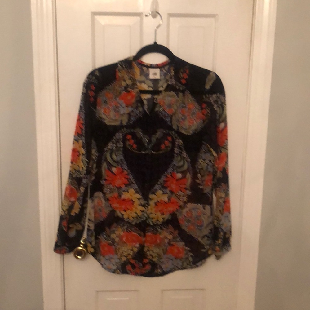 Sheer button down blouse